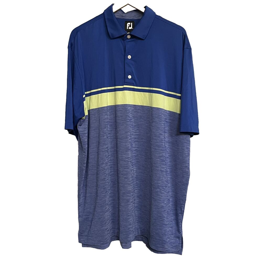 FootJoy Shirt‎ Striped Golf Polo Short Sleeve Stretch Athletic Fit Men XXL